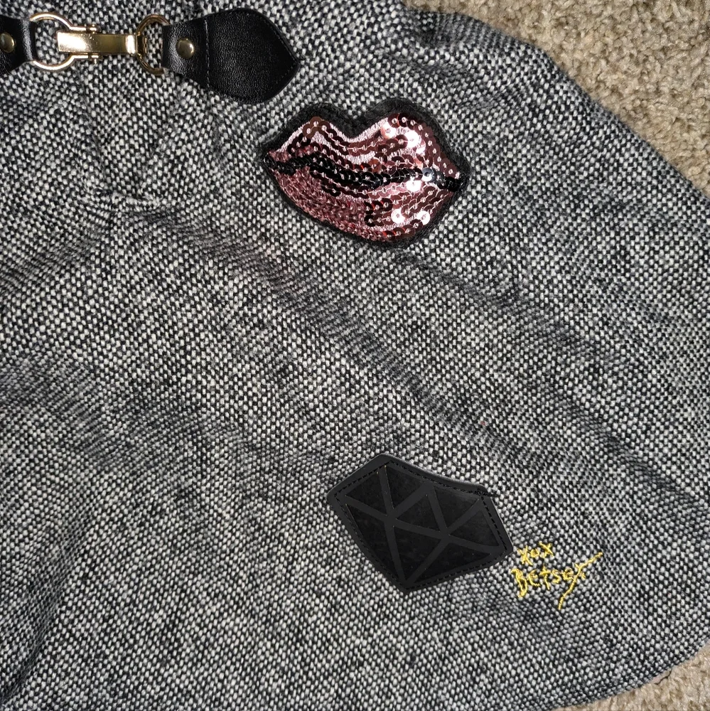 Betsey Johnson Girls Grey and Pink‎ Pom Pim and Sequin Poncho Size 3T
